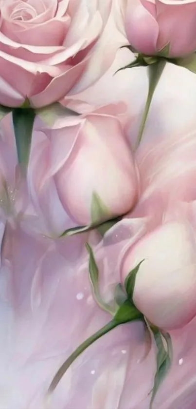 Elegant pink roses in a delicate bouquet design.