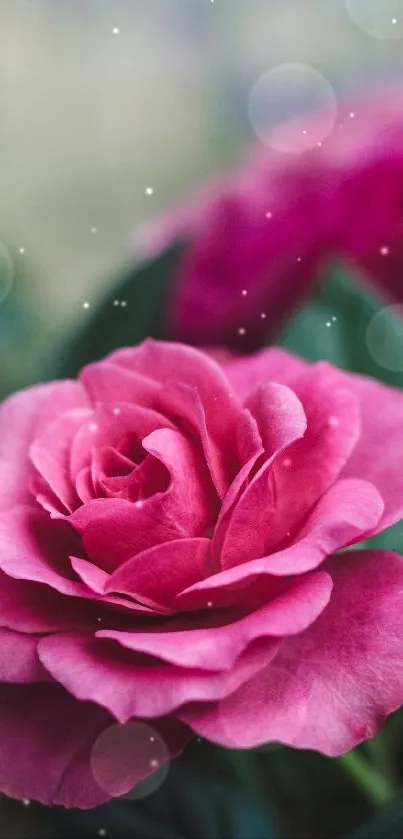 Elegant pink rose in close-up view, perfect for mobile wallpaper.