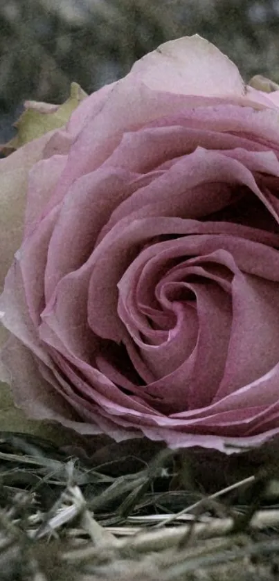 Soft pink rose on a muted background, perfect for mobile wallpaper.