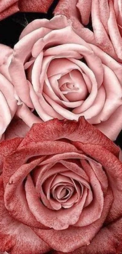 Elegant pink rose mobile wallpaper with lush floral design.