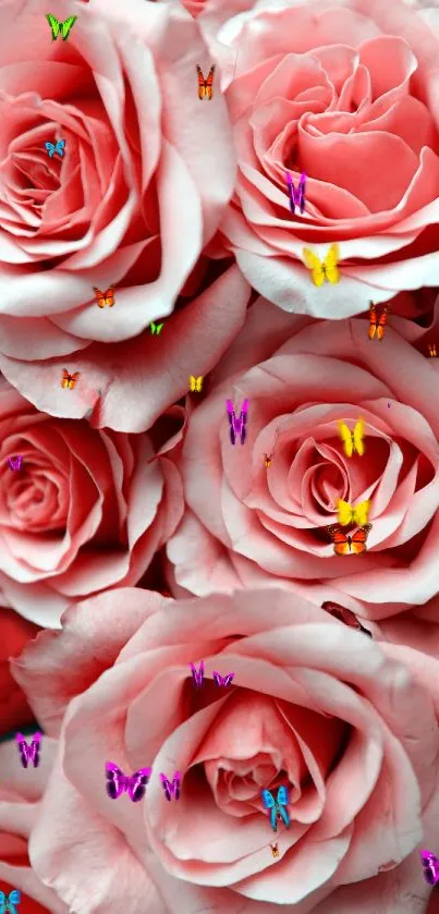 Close-up of elegant pink roses with soft petals for mobile wallpaper.