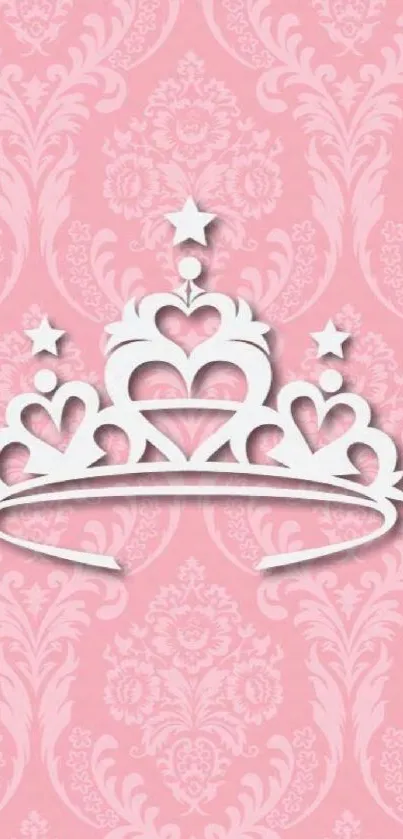 Elegant pink tiara wallpaper with ornate patterns.