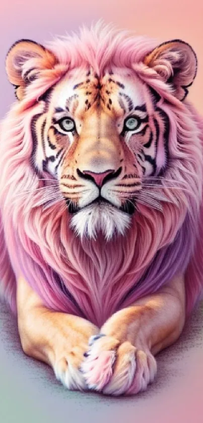 Vibrant pink tiger artwork for mobile wallpaper.