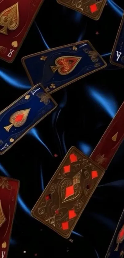 Artistic poker card wallpaper with elegant design and rich colors.