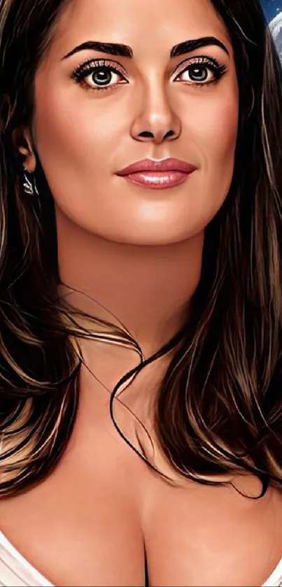 Elegant digital portrait wallpaper with rich colors.