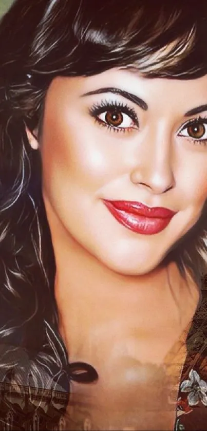 Artistic portrait design on mobile wallpaper