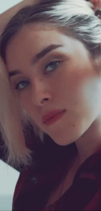 Elegant portrait of a person with soft expression.