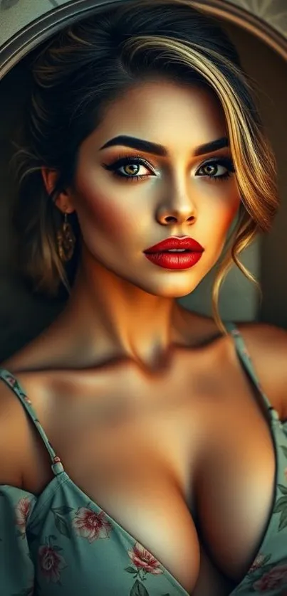 Elegant and sophisticated female portrait wallpaper.