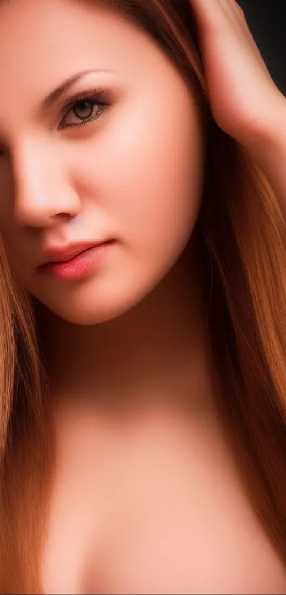 Elegant portrait wallpaper with warm hues.