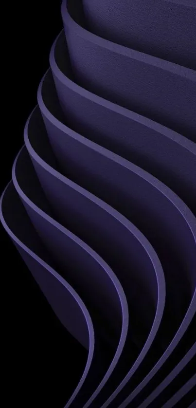 Elegant purple abstract wallpaper with flowing curved lines.