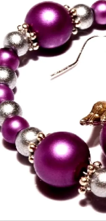 Elegant purple and silver beaded accessory