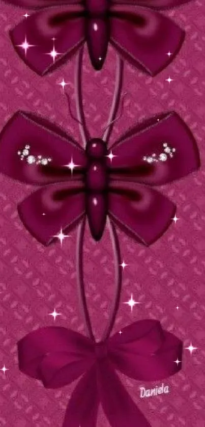 Elegant purple bow mobile wallpaper with intricate details and stylish design.