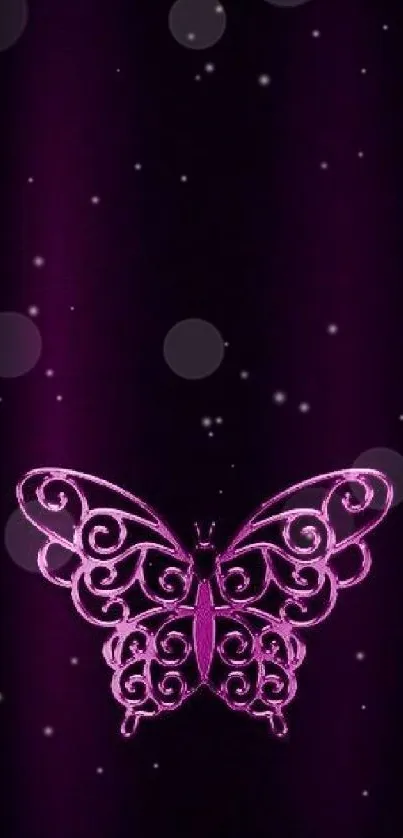 Elegant purple butterfly design on dark background wallpaper.