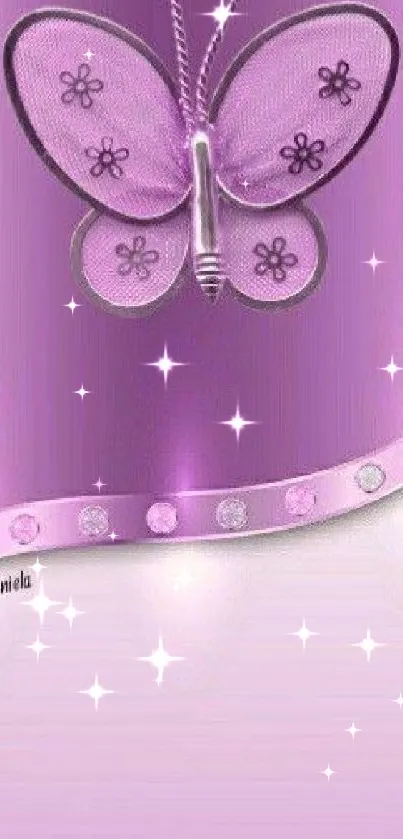 Purple butterfly wallpaper with elegant design.