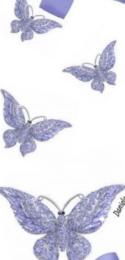 Purple butterfly wallpaper with bows.