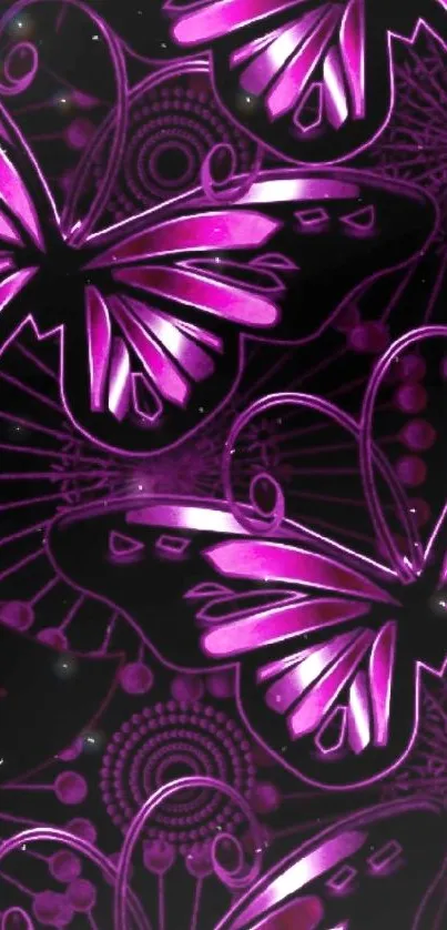 Elegant purple butterfly wallpaper with intricate designs.