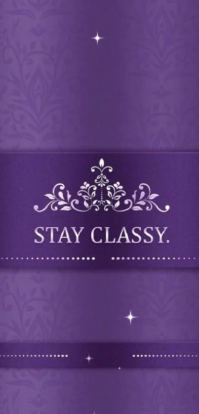 Elegant purple wallpaper with classy floral design.