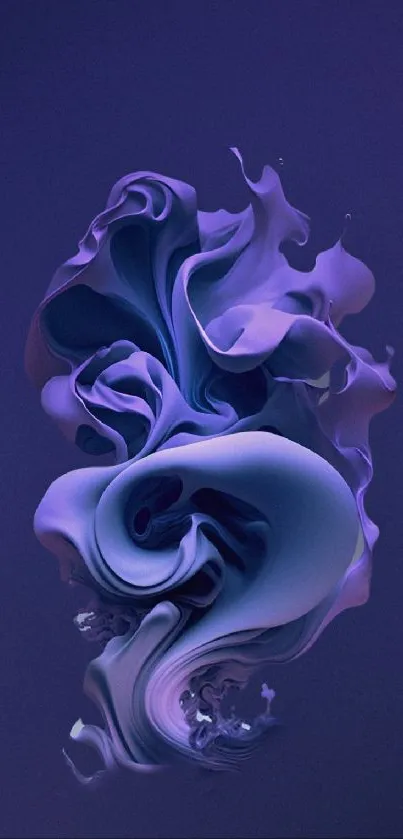 Elegant abstract purple fluid art design for mobile wallpaper.