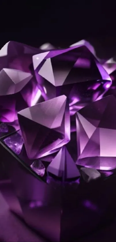 Elegant purple gemstones art with dark purple hues.