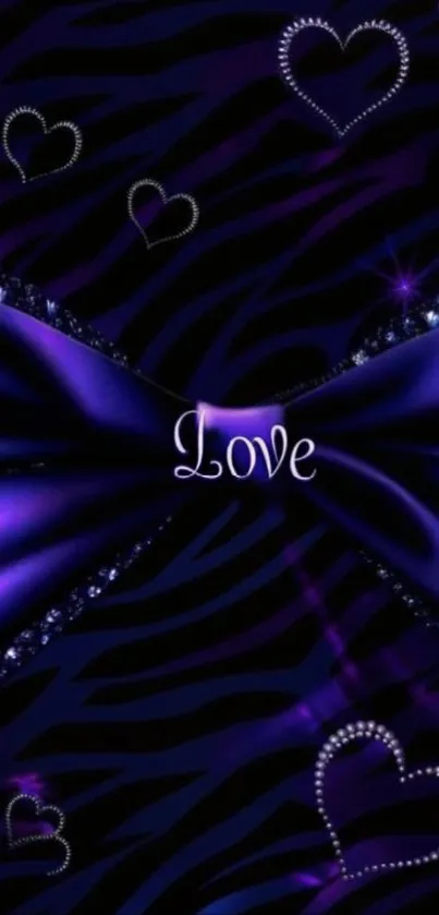 Elegant purple heart wallpaper with chic design