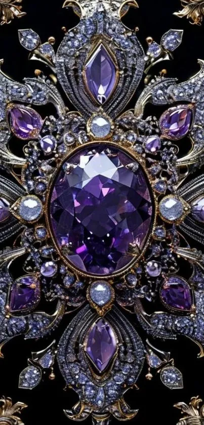 Elegant purple jewel mandala design with intricate details.