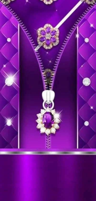 Purple jewel mobile wallpaper with floral patterns.