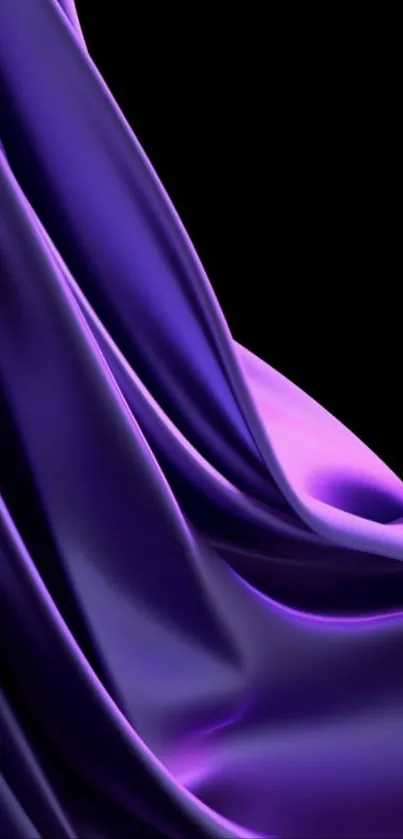 Elegant purple silk drape wallpaper with rich texture.