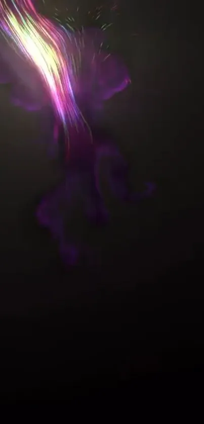 Elegant purple smoke design on a dark background, perfect for mobile wallpaper.