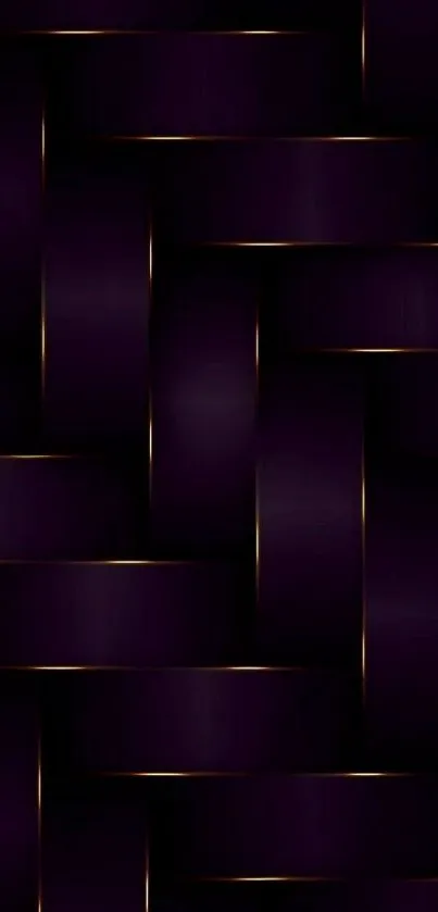 Elegant purple woven pattern wallpaper with gold accents.