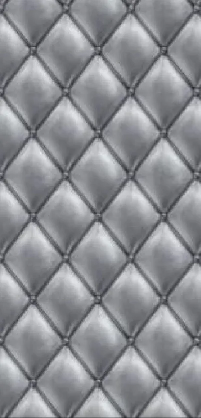 Elegant quilted silver texture phone wallpaper.