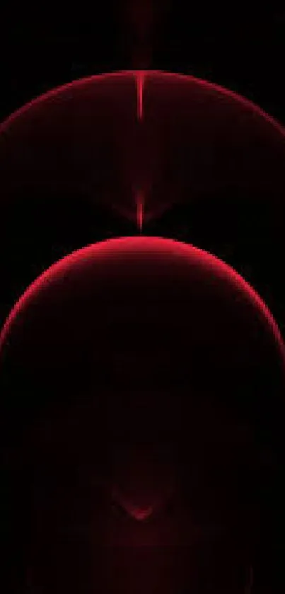 Red abstract mobile wallpaper with glowing orbs and dark shadows.