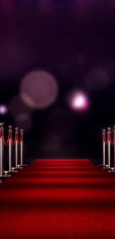 Stunning red carpet mobile wallpaper with velvet ropes.