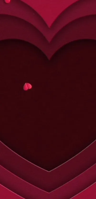 Elegant dark red heart wallpaper design.