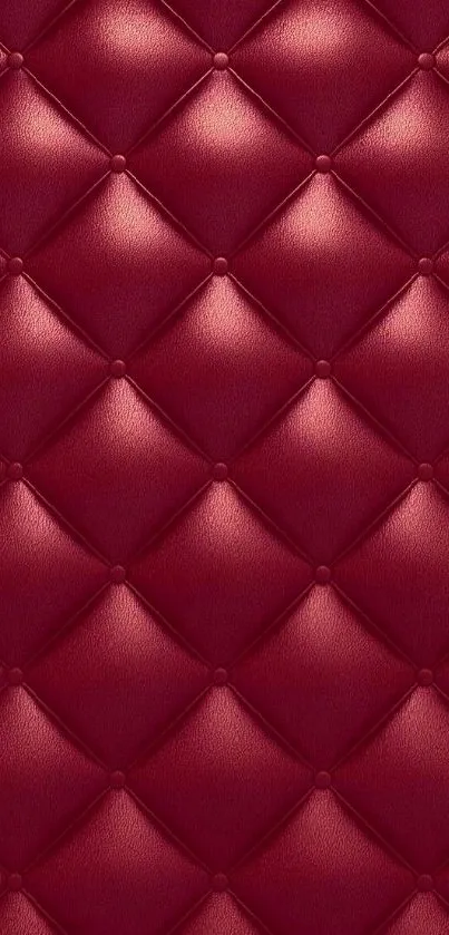 Quilted maroon leather texture wallpaper for mobile devices.