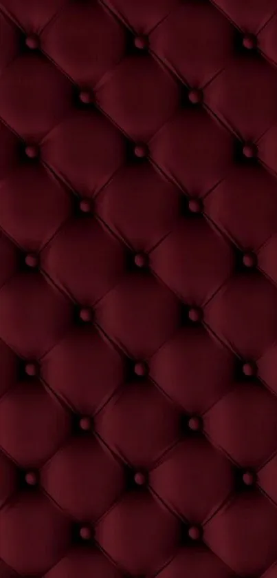 Dark red tufted leather texture wallpaper for mobile.