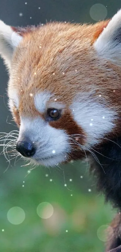 Close-up of a red panda in a natural setting.