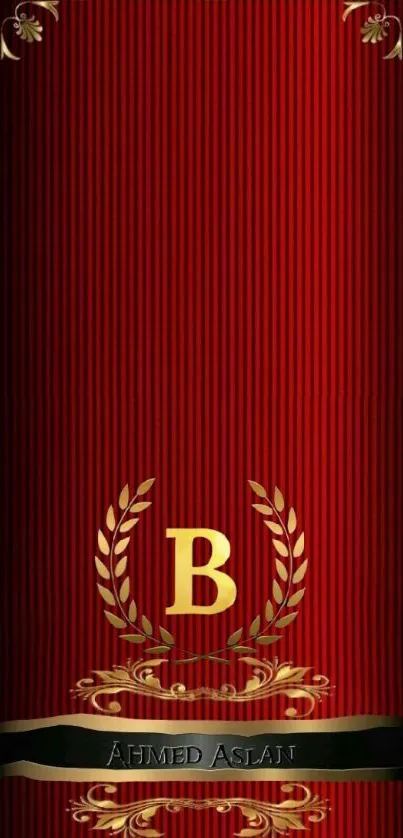 Luxurious red and gold mobile wallpaper with elegant design.