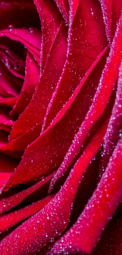 Close-up image of a vibrant red rose with detailed petals.