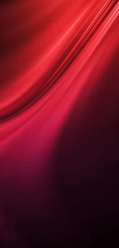 Mobile wallpaper with elegant red wave design and smooth gradient.