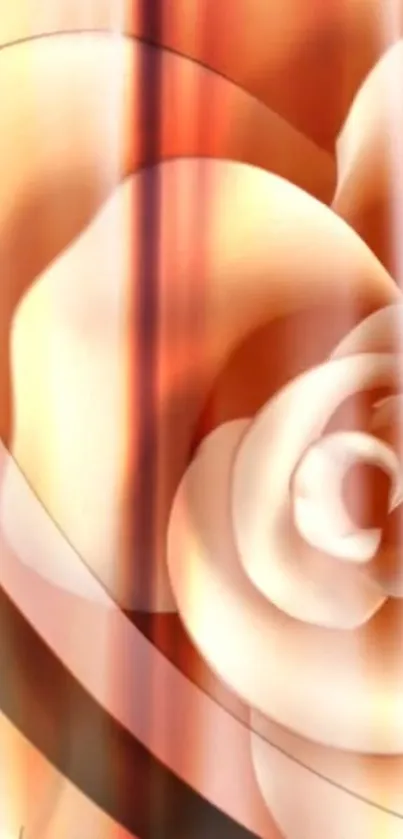 Abstract rose-themed wallpaper with peach tones.