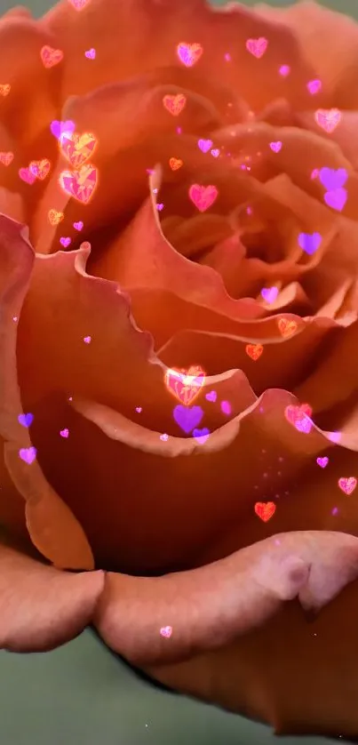 Close-up of a beautiful orange rose with lush petals against a soft background.