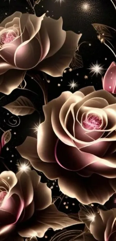 Elegant roses with a dark backdrop.