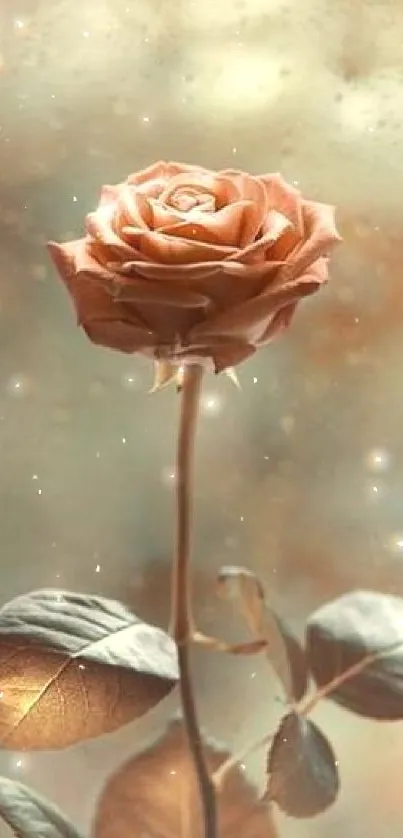 Elegant single rose in soft sepia tones.