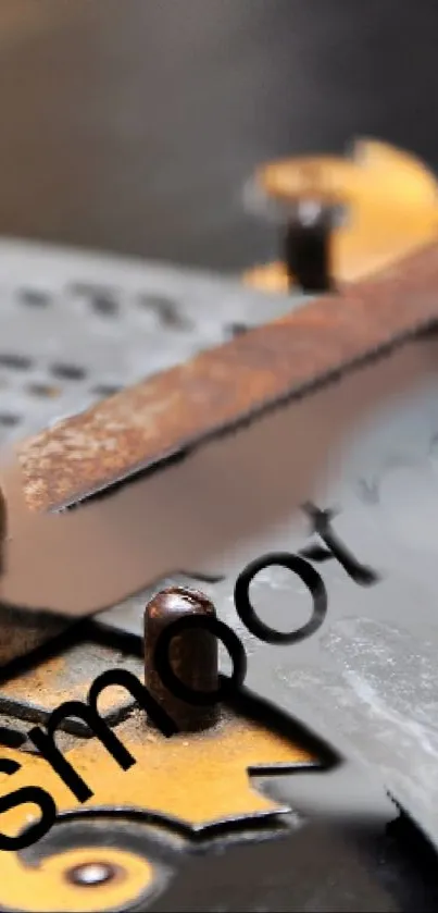 A rustic metal design with elegant textures.