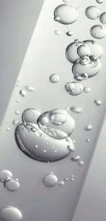 Minimalist abstract wallpaper with silver bubbles.