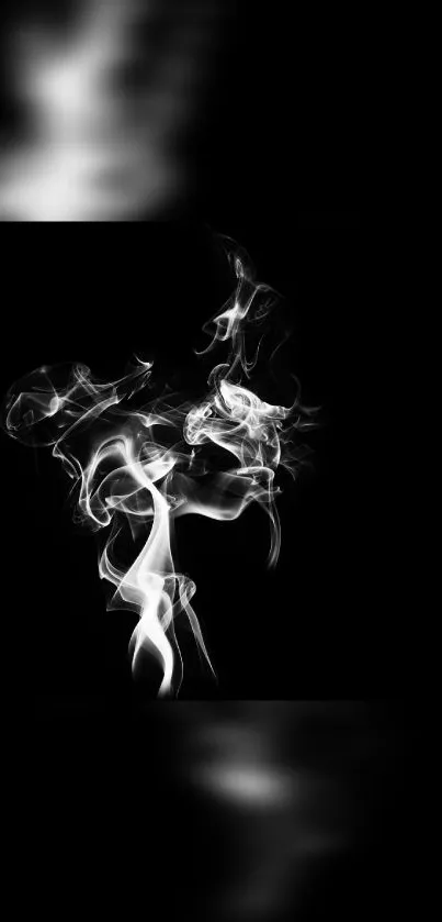 Abstract smoke design on black background for mobile wallpaper.