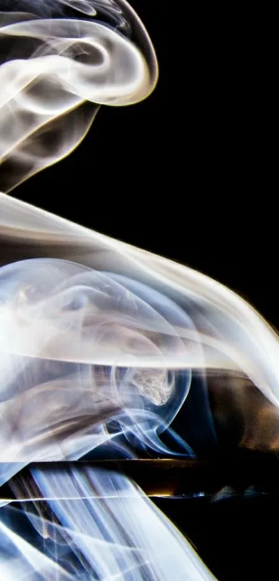 Mesmerizing white smoke art on a black background, sleek and elegant wallpaper.