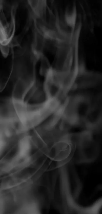 Elegant black and white smoke design mobile wallpaper.