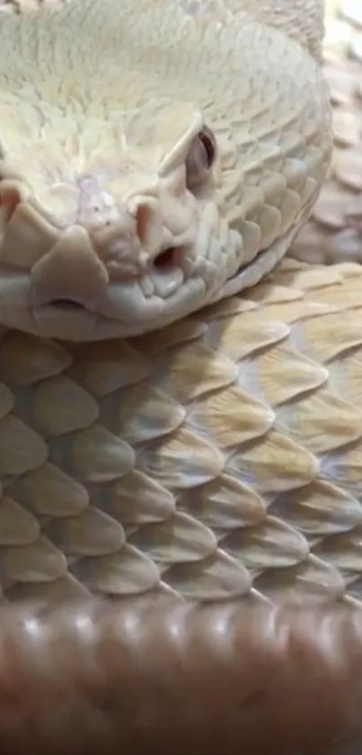 Close-up of beige snake scales, featuring intricate textures.