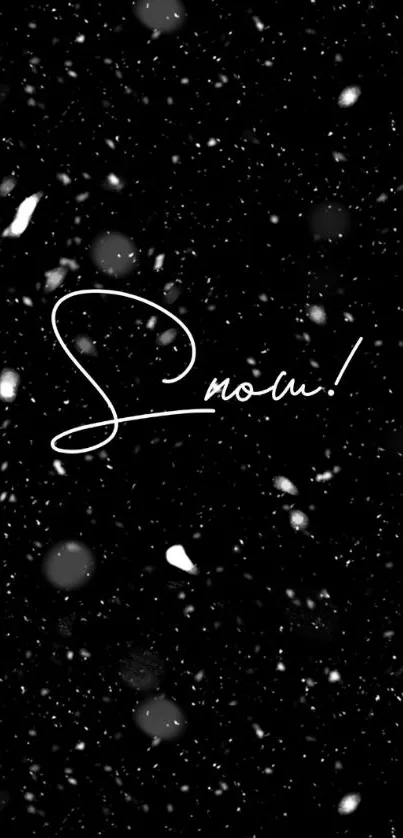 Elegant black and white snowfall wallpaper for phones.